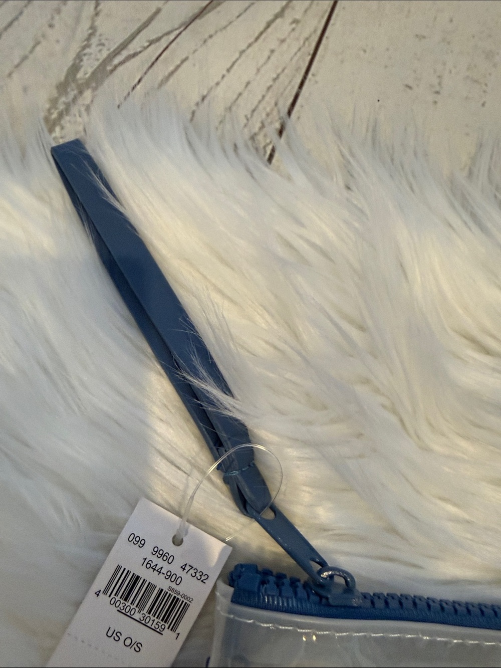 aerie Clear Plastic Swimsuit Pouch with Navy Trim - Picture 4 of 10